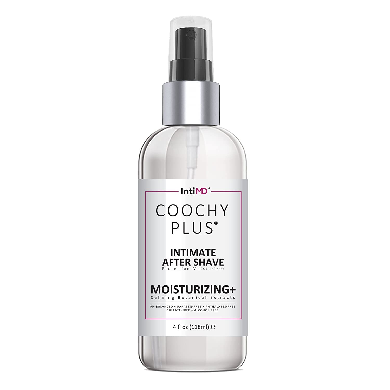 IntiMD Coochy Delicate Mist bottle closeup for daily skin protection.
