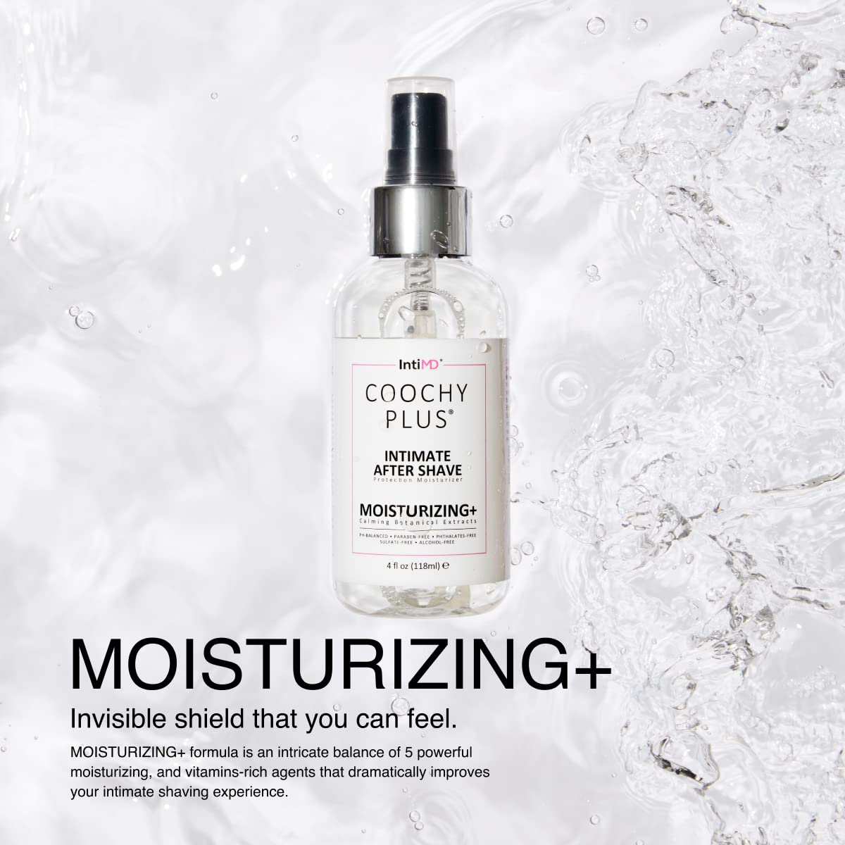 IntiMD Coochy Delicate Mist applied near underarm area.