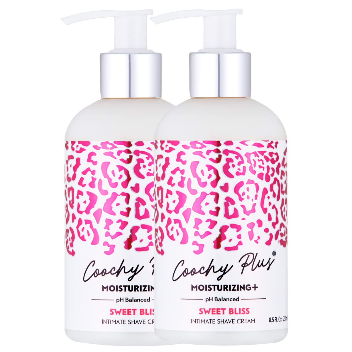 IntiMD Coochy Plus bottle shows moisturizing formula for intimate shaving.