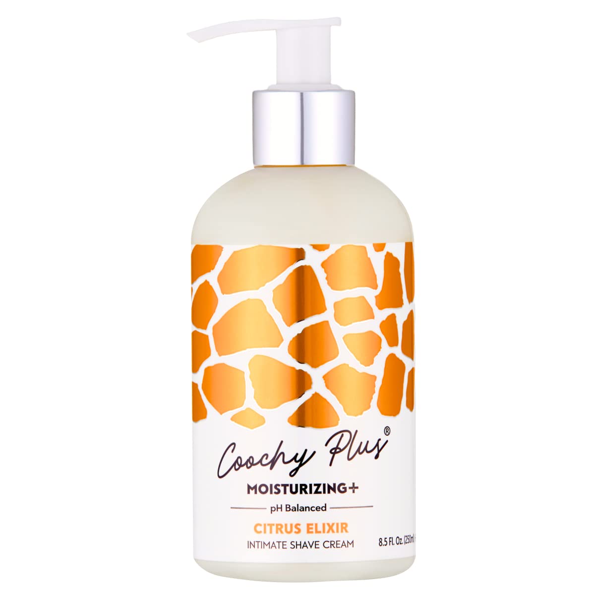 IntiMD Coochy Plus Citrus Elixir bottle showing moisturizing formula for rash-free shaving