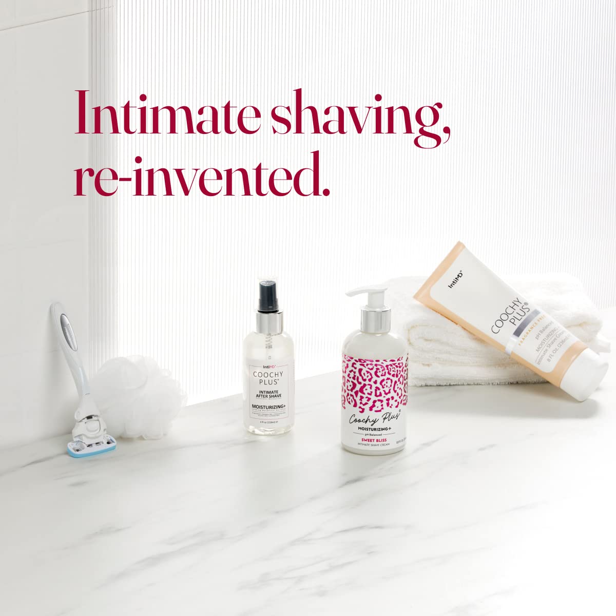 IntiMD Coochy Plus organic formula bottle highlights antioxidant rich care