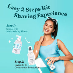 IntiMD Coochy Plus shave cream close-up softens hair for smoother shaving.