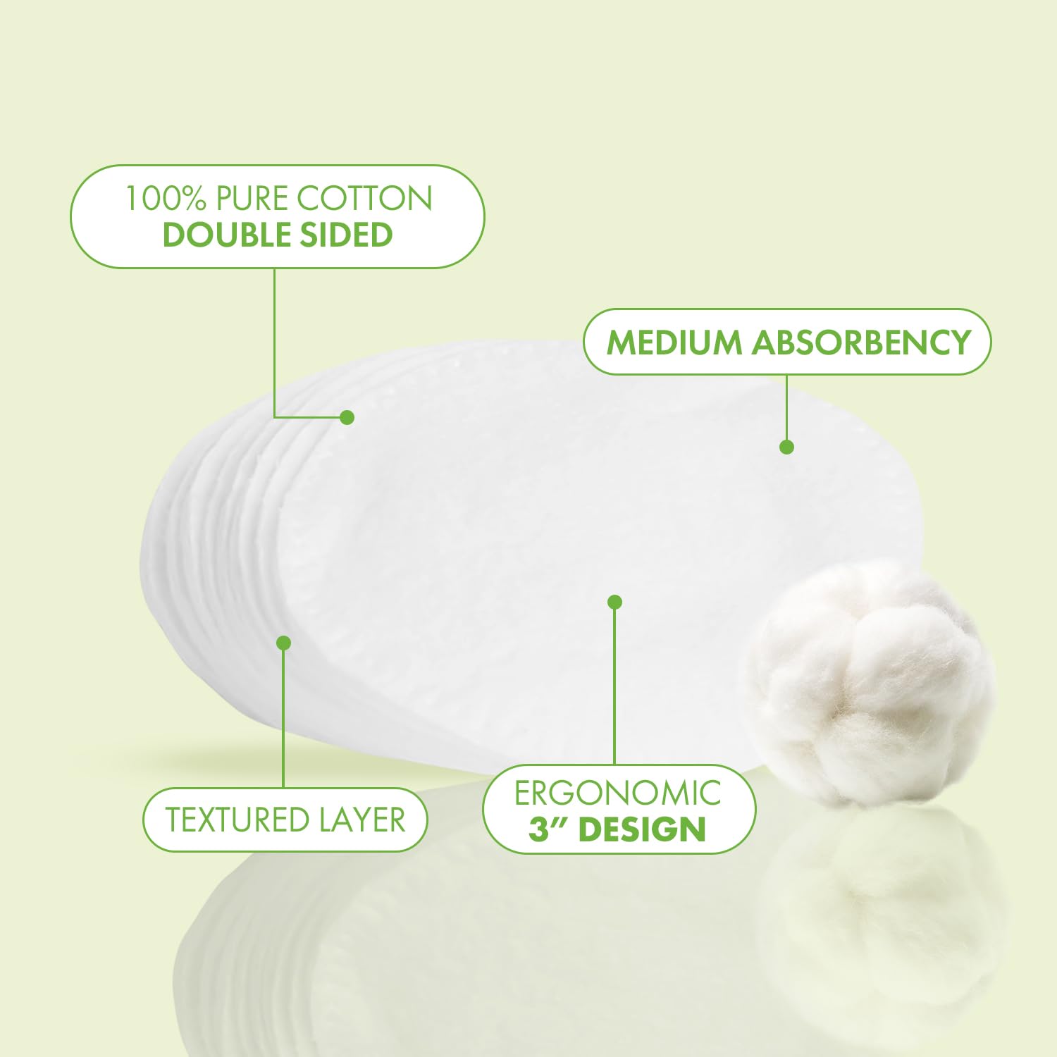 Intrinsics Premium Cotton Ovals hand-held ergonomic 3-inch pad for precise cleansing.