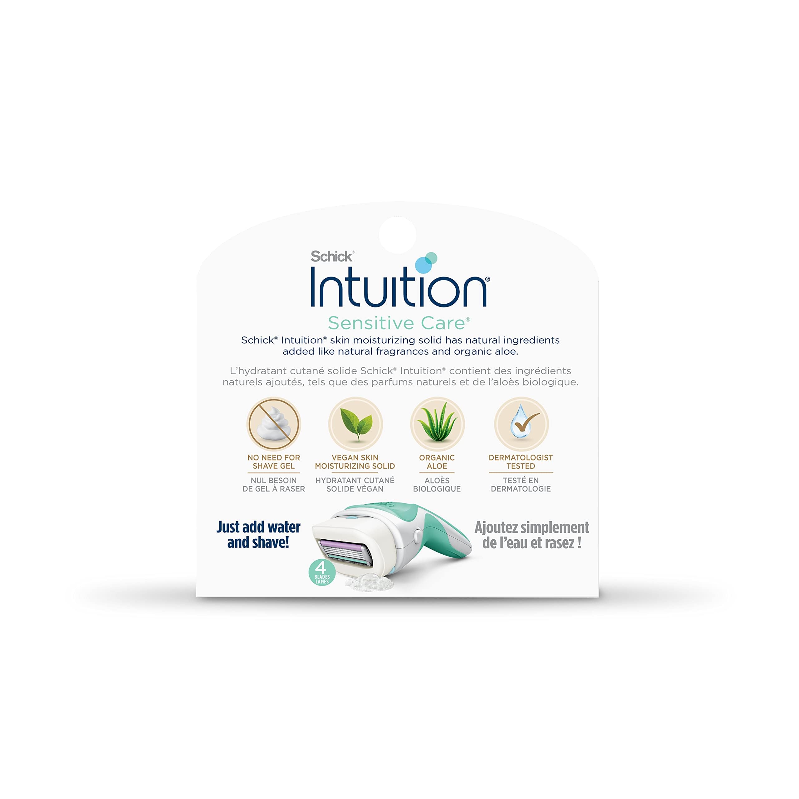 INTUITION dermatologist-tested vegan formula label on package