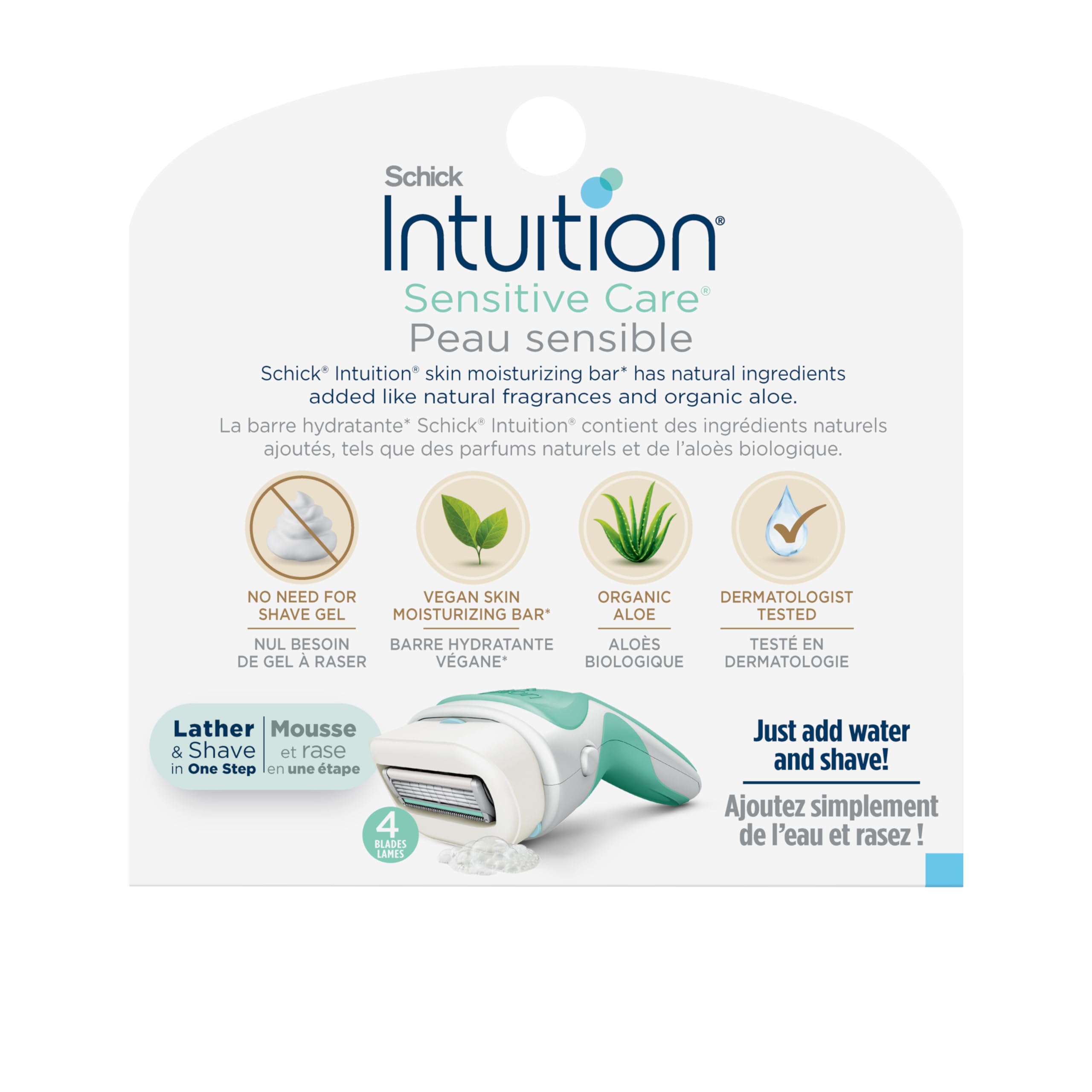 INTUITION Schick Sensitive Care Empaque con 6 cartuchos