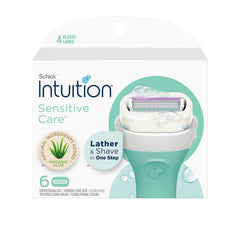 INTUITION Schick refill pack with six cartridges for convenient sensitive-skin shaves