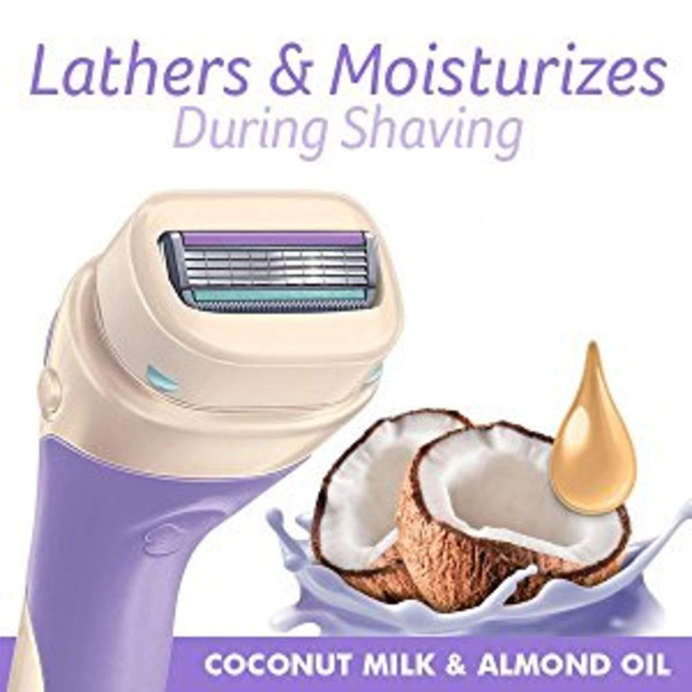 INTUITION sensitive care refill shows aloe for gentle daily shaving.