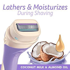 INTUITION sensitive care refill shows aloe for gentle daily shaving.