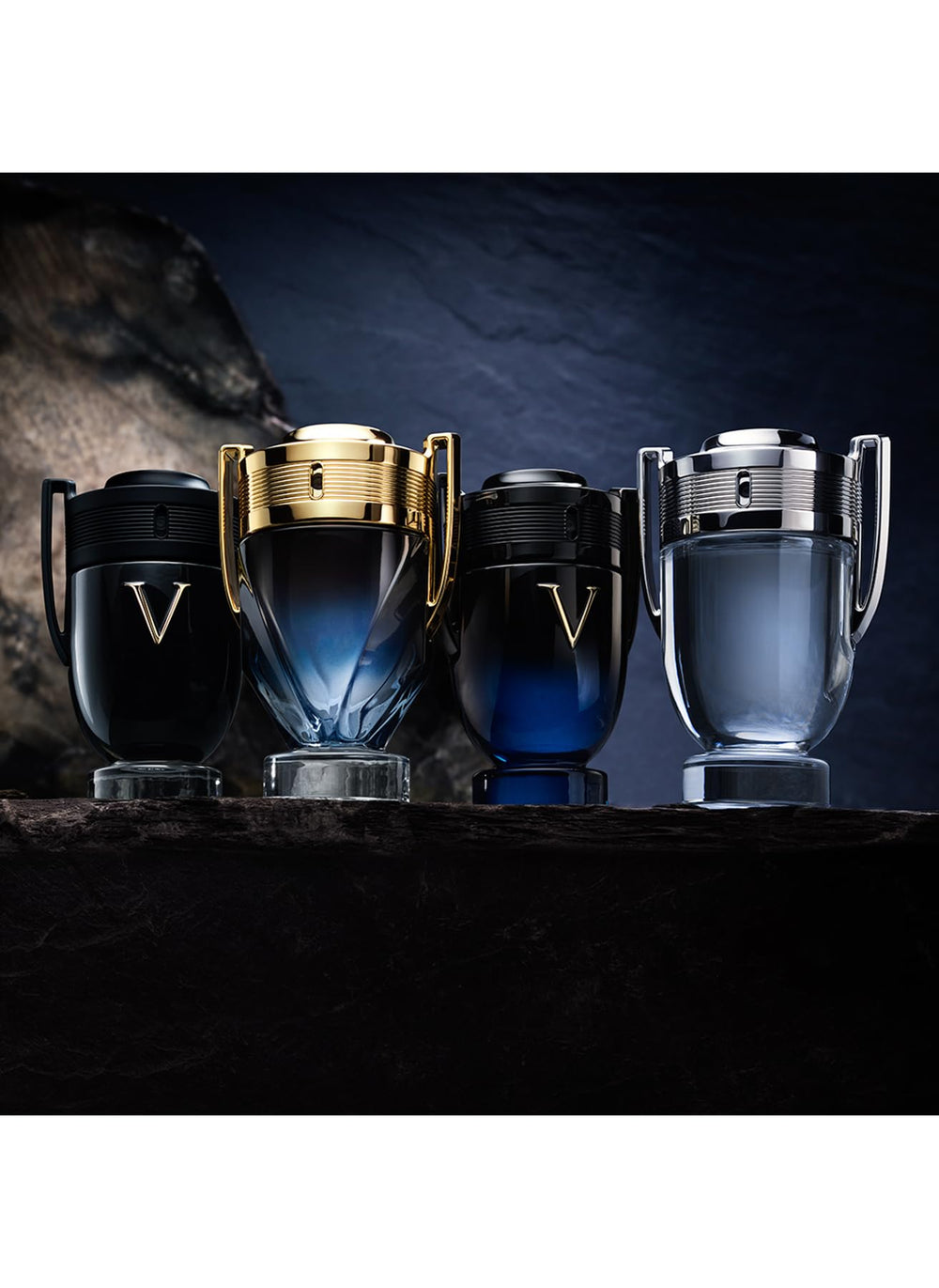 Invictus by Paco Rabanne bottle top with crisp energizing scent hints for attraction.