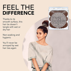 invisibobble Original pretzel brown worn as bracelet blends style with hair control