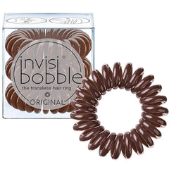 invisibobble Original traceless spiral hair ties in pretzel brown trio provide comfortable, mark-free hold