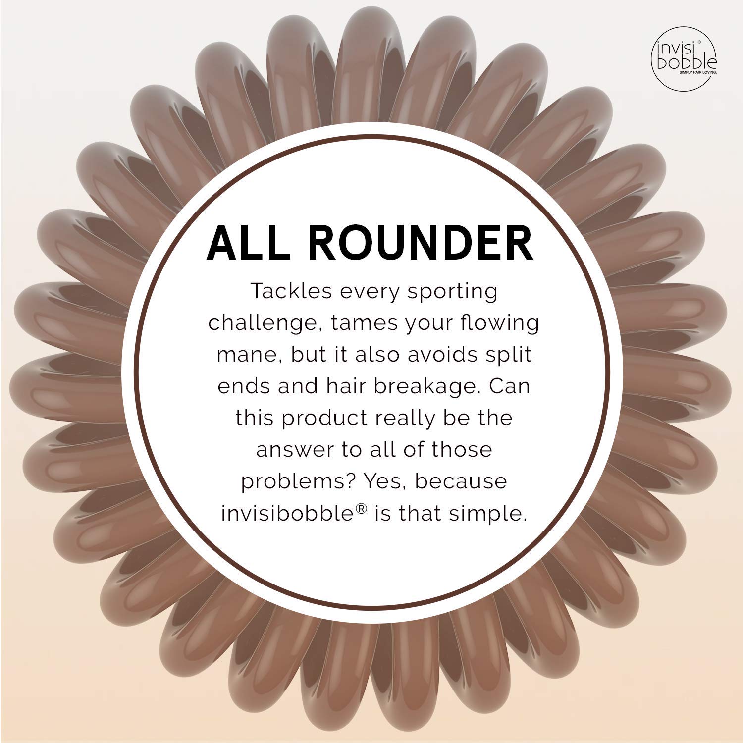 invisibobble Power Traceless Pretzel Brown three-pack provides versatile daily styling backups