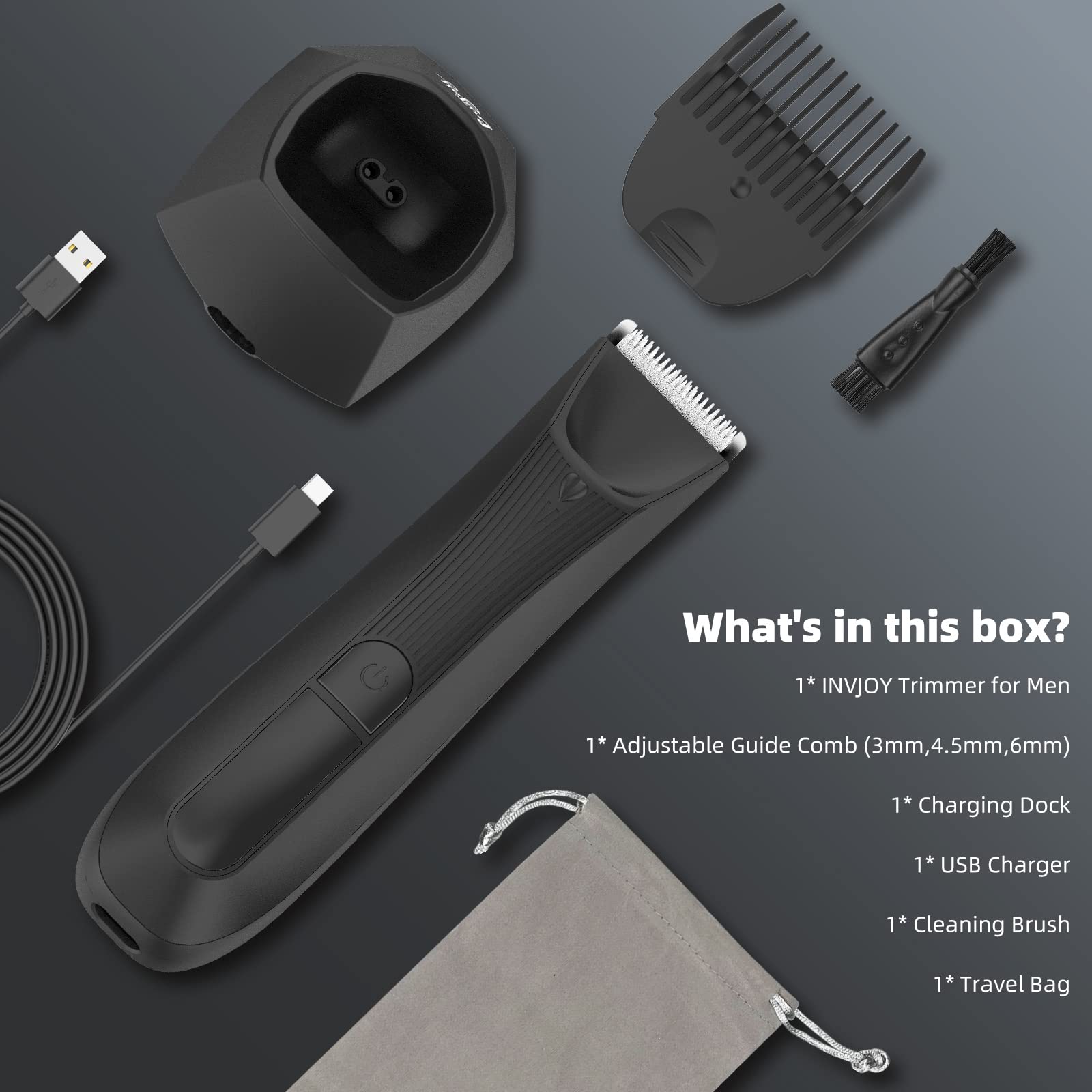 INVJOY gift-ready packaging highlights premium grooming kit presentation.