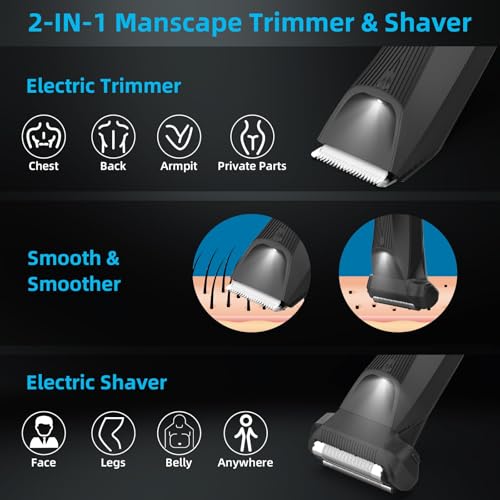 INVJOY manscape body trimmer floating foil closeup for smooth finish.