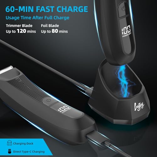 INVJOY manscape body trimmer in-use dual-head design demonstration.