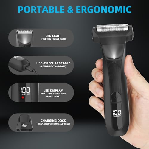 INVJOY manscape body trimmer IPX7 waterproof design for shower use.