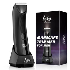 INVJOY Manscape Trimmer front view with ergonomic grip for precise groin grooming.