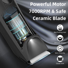 INVJOY Manscape Trimmer in shower demonstrates IPX7 waterproof design.