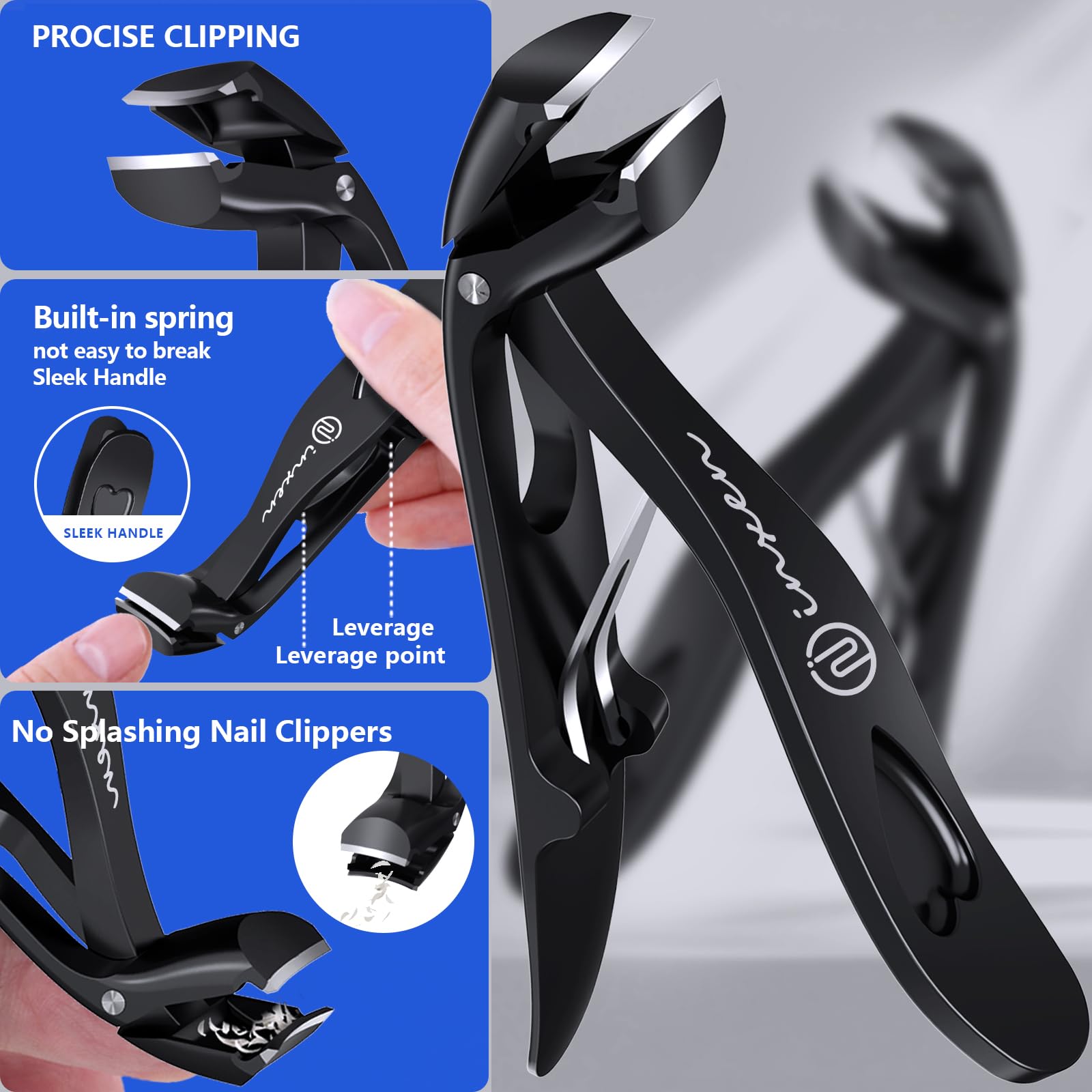 INXEN toenail clippers with storage catcher keeps clippings contained.