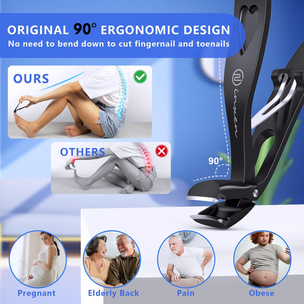 INXEN toenail clippers wide-opening design handles thick nails smoothly.
