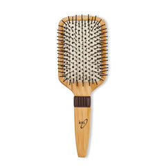 Ion Bamboo Vented Paddle Brush body highlights lightweight bamboo for easy styling