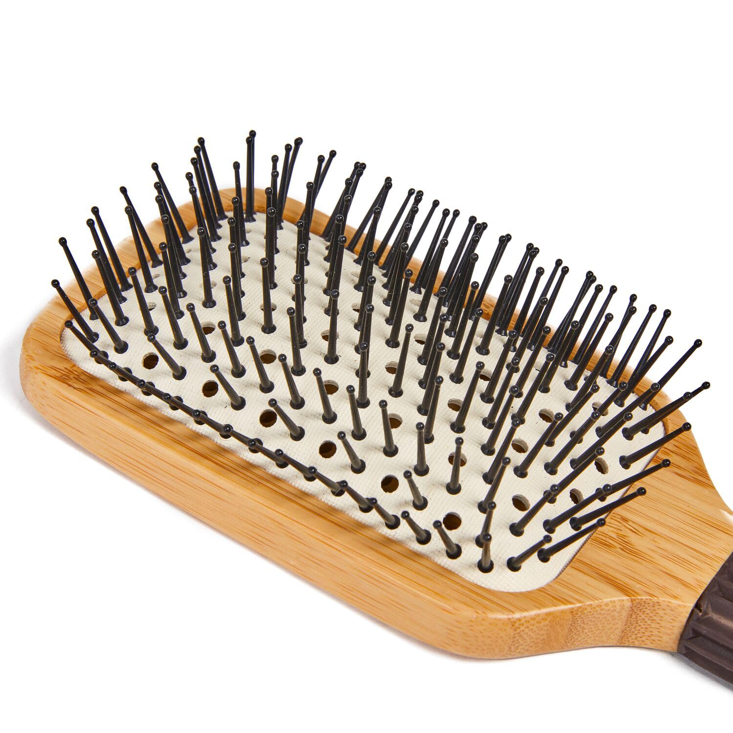 Ion Bamboo Vented Paddle Brush ionic pins help minimize static and frizz