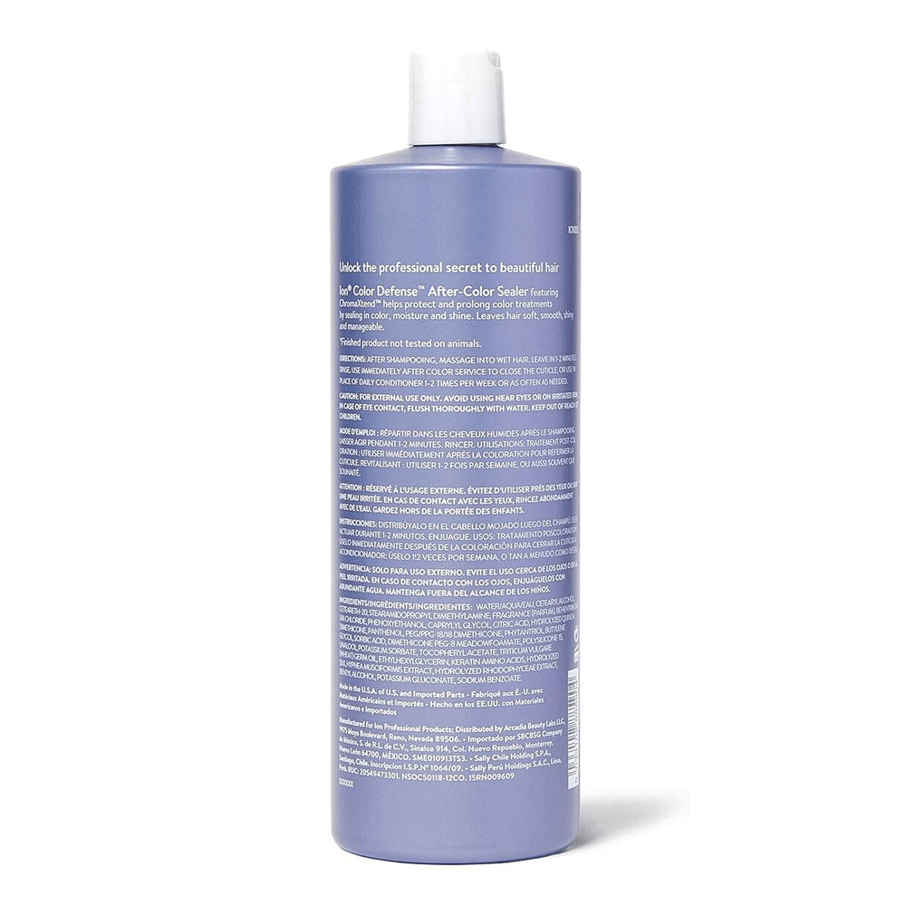 ion Color Defense AfterColor Sealer on hair with gloss finish, signaling smooth color protection
