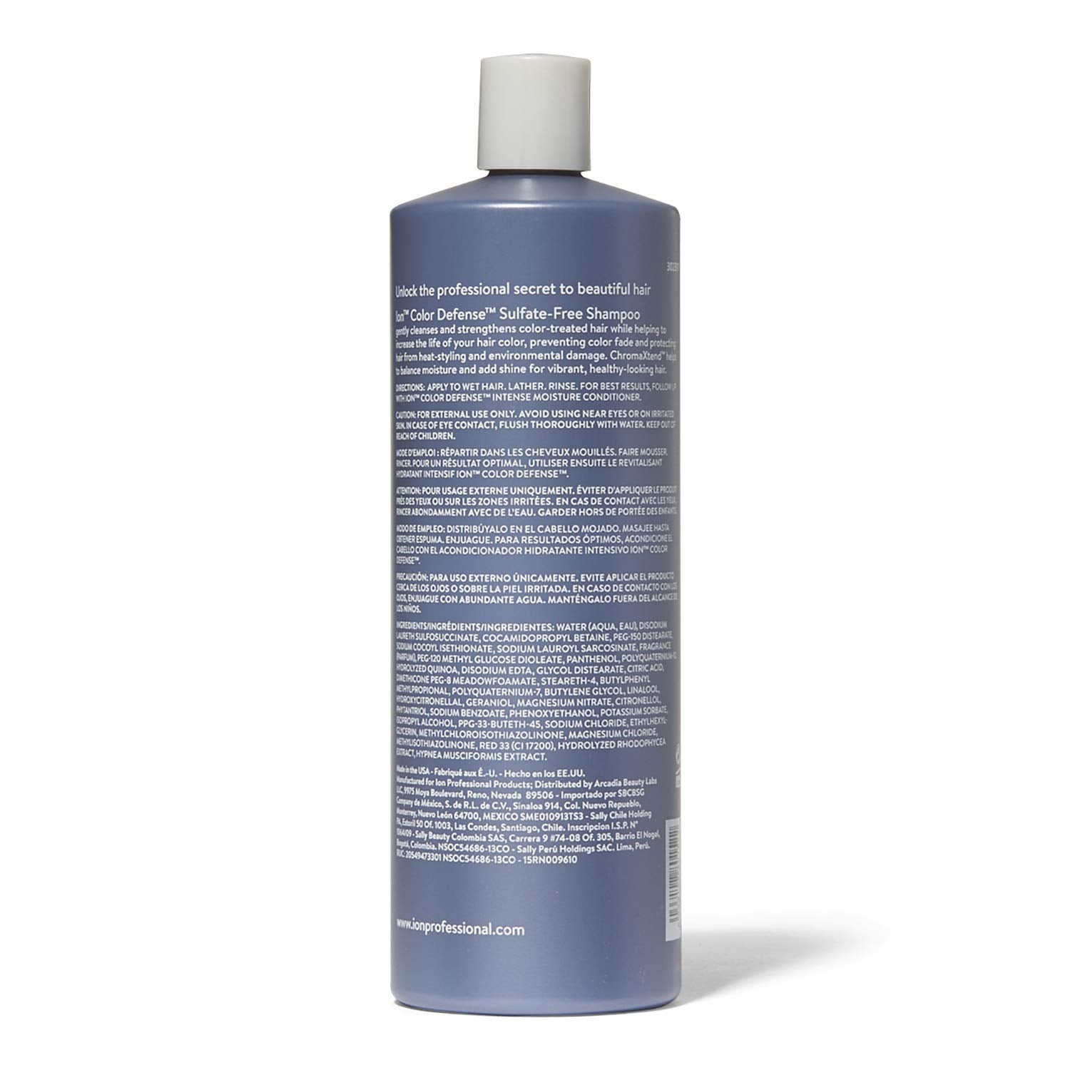 Ion Color Defense Shampoo nourishes moisture and adds shine for color-treated hair.