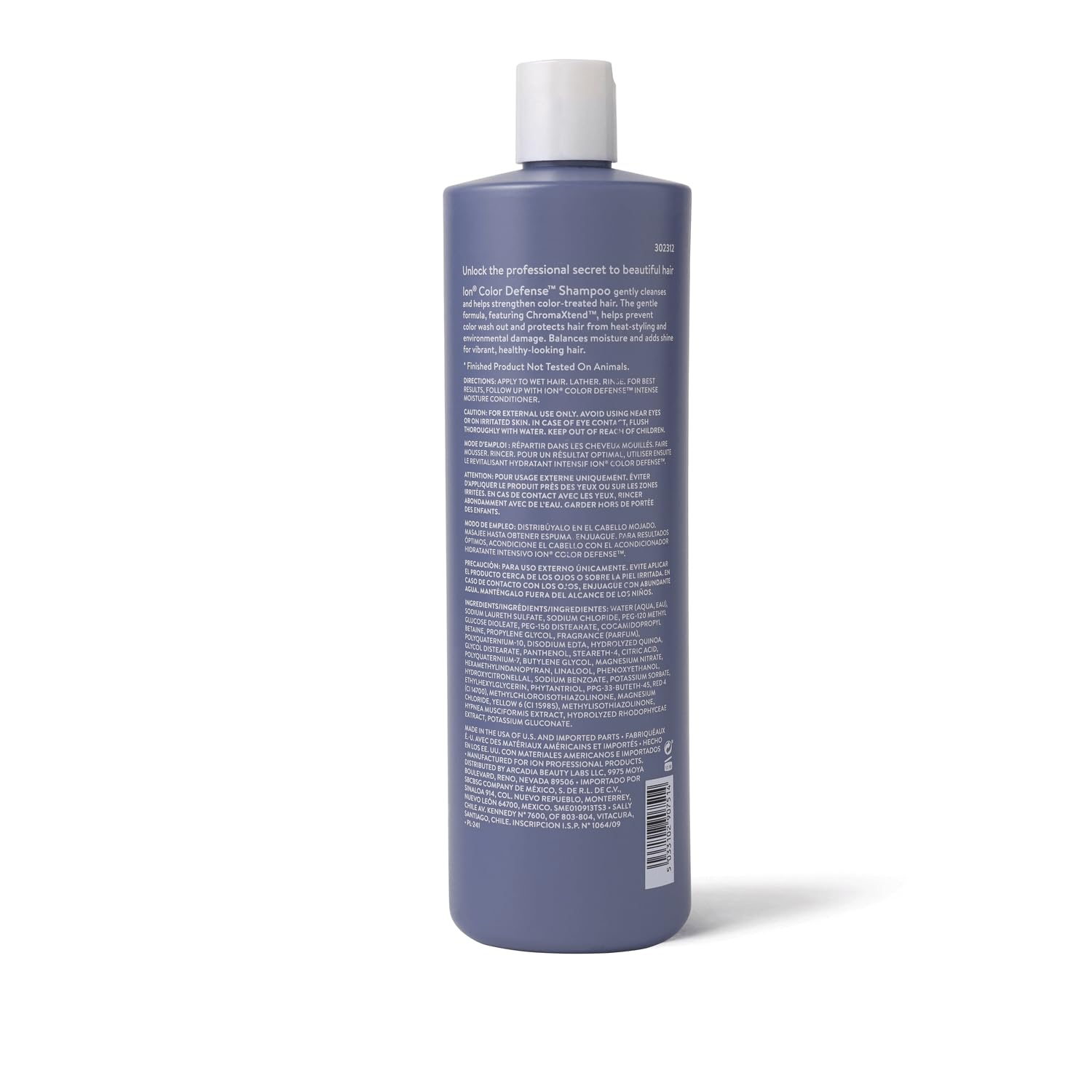 ion Color Defense Shampoo on color-treated hair showing shiny, healthy-looking results.