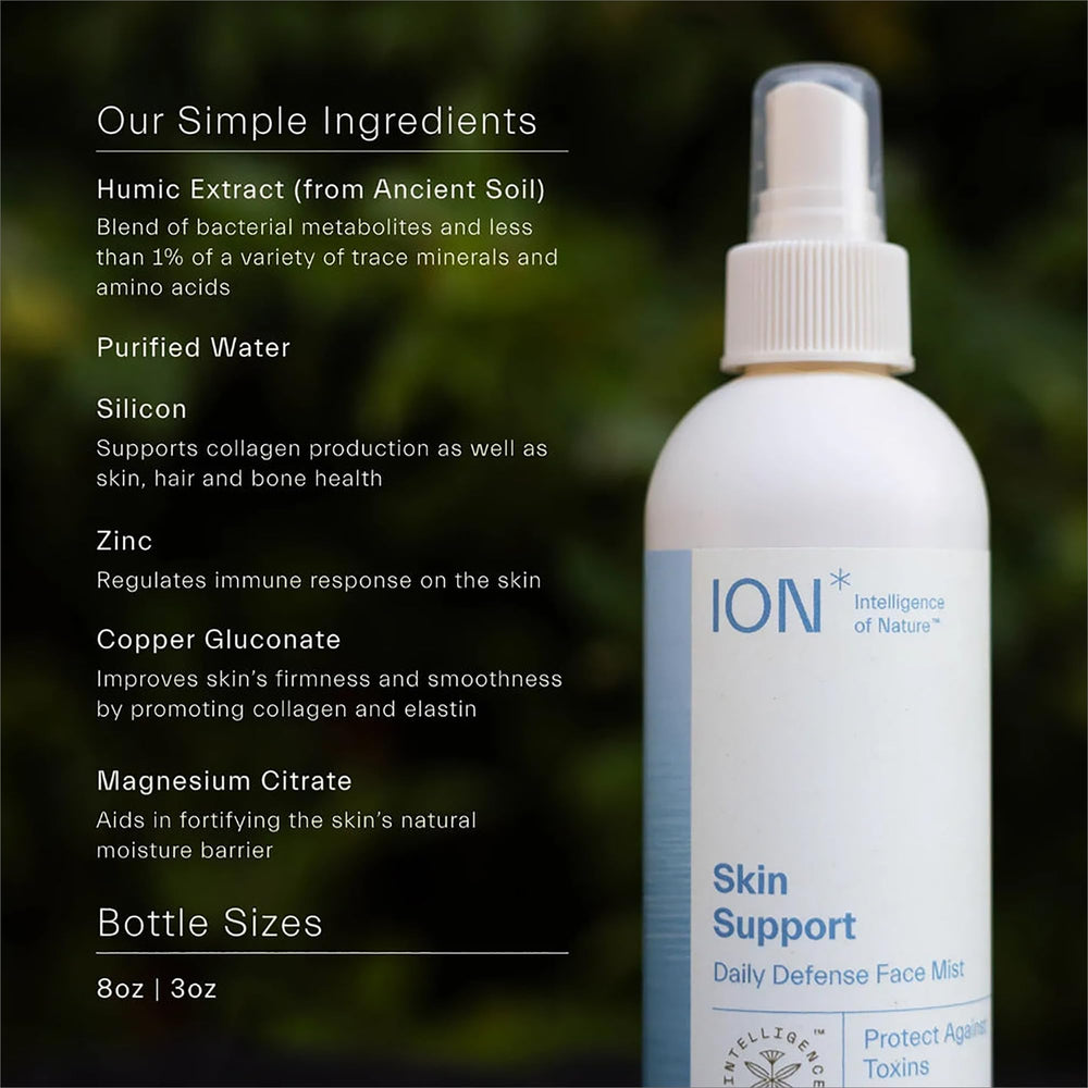 ION* Intelligence of Nature face mist balances skin microbiome for blemish-prone care.