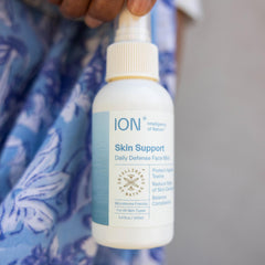 ION* Intelligence of Nature face mist spray in action delivering quick skin refresh.