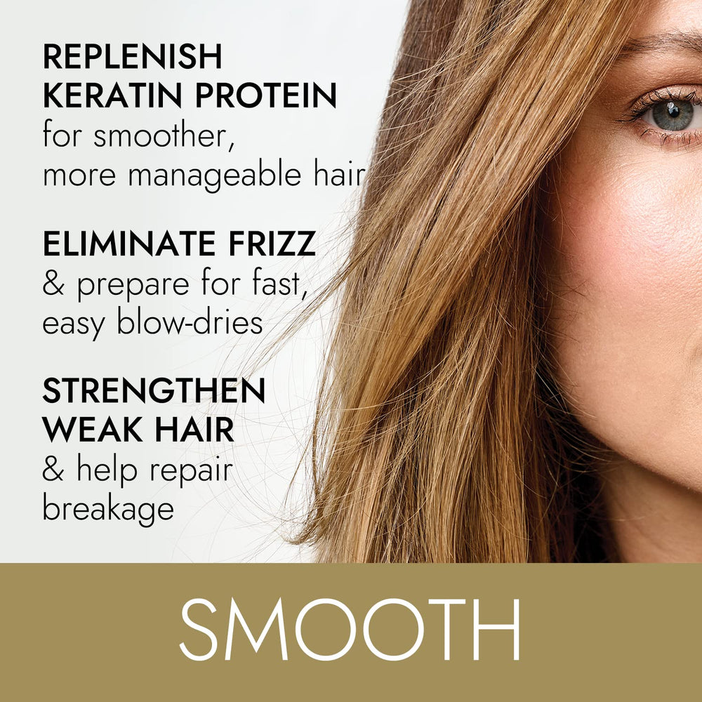 ion Keratin Smoothing Conditioner on smooth strands shows frizz-free shine