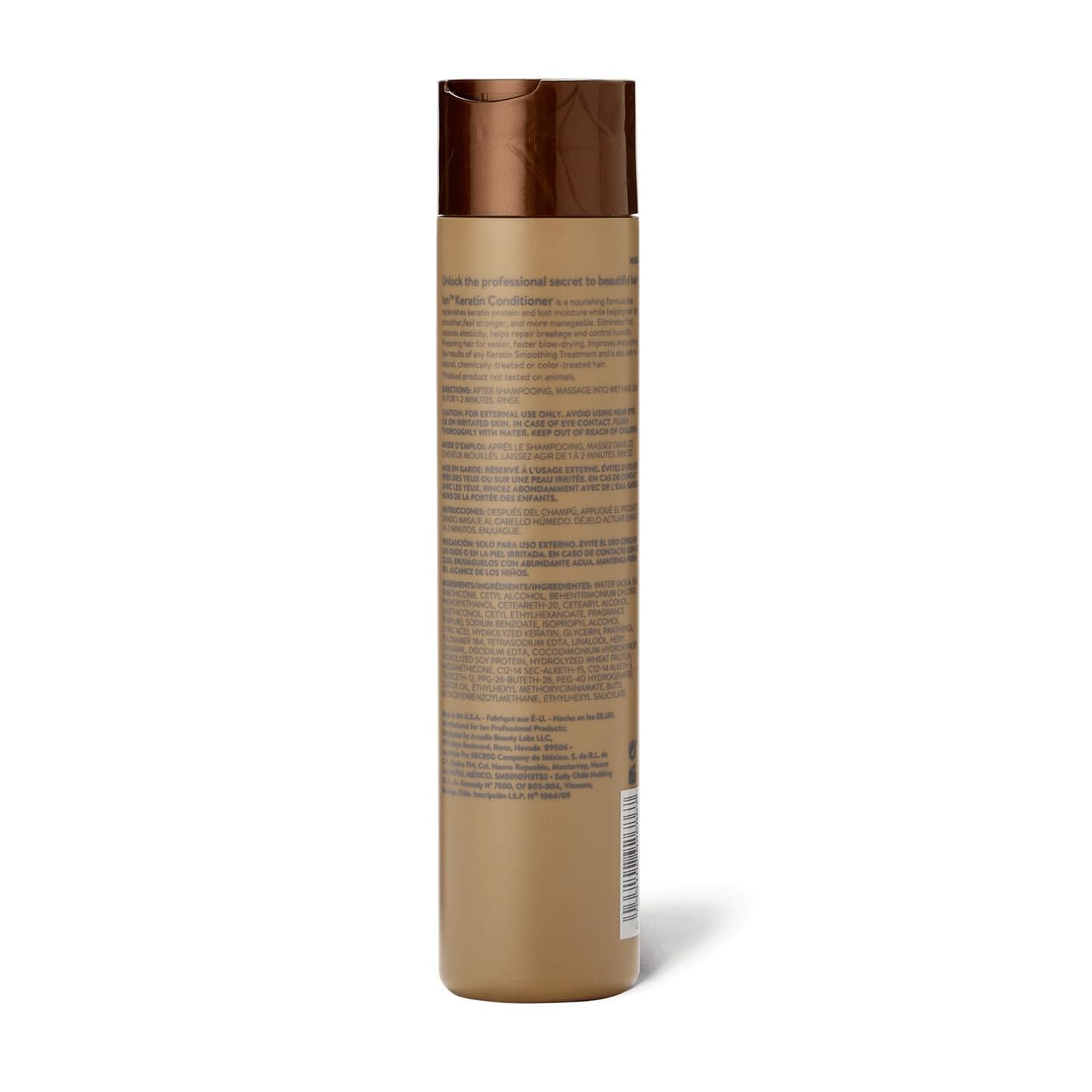 ion Keratin Smoothing Conditioner label close-up highlights sulfate-free formula