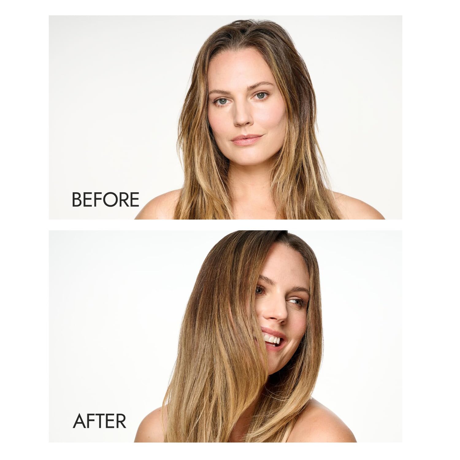 Ion Keratin Smoothing Shampoo after-use shine close-up demonstrates refreshed finish.