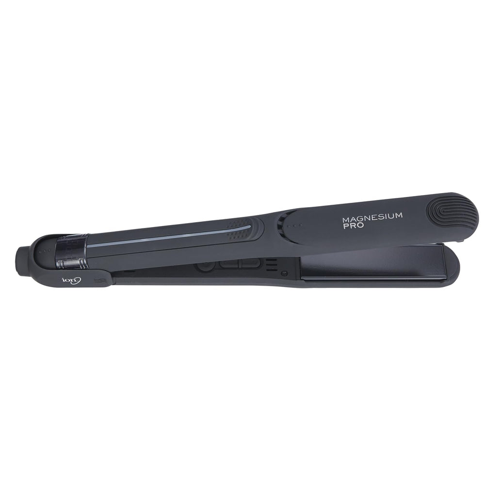 Ion Magnesium flat iron handle close-up showing durable design and comfortable grip.