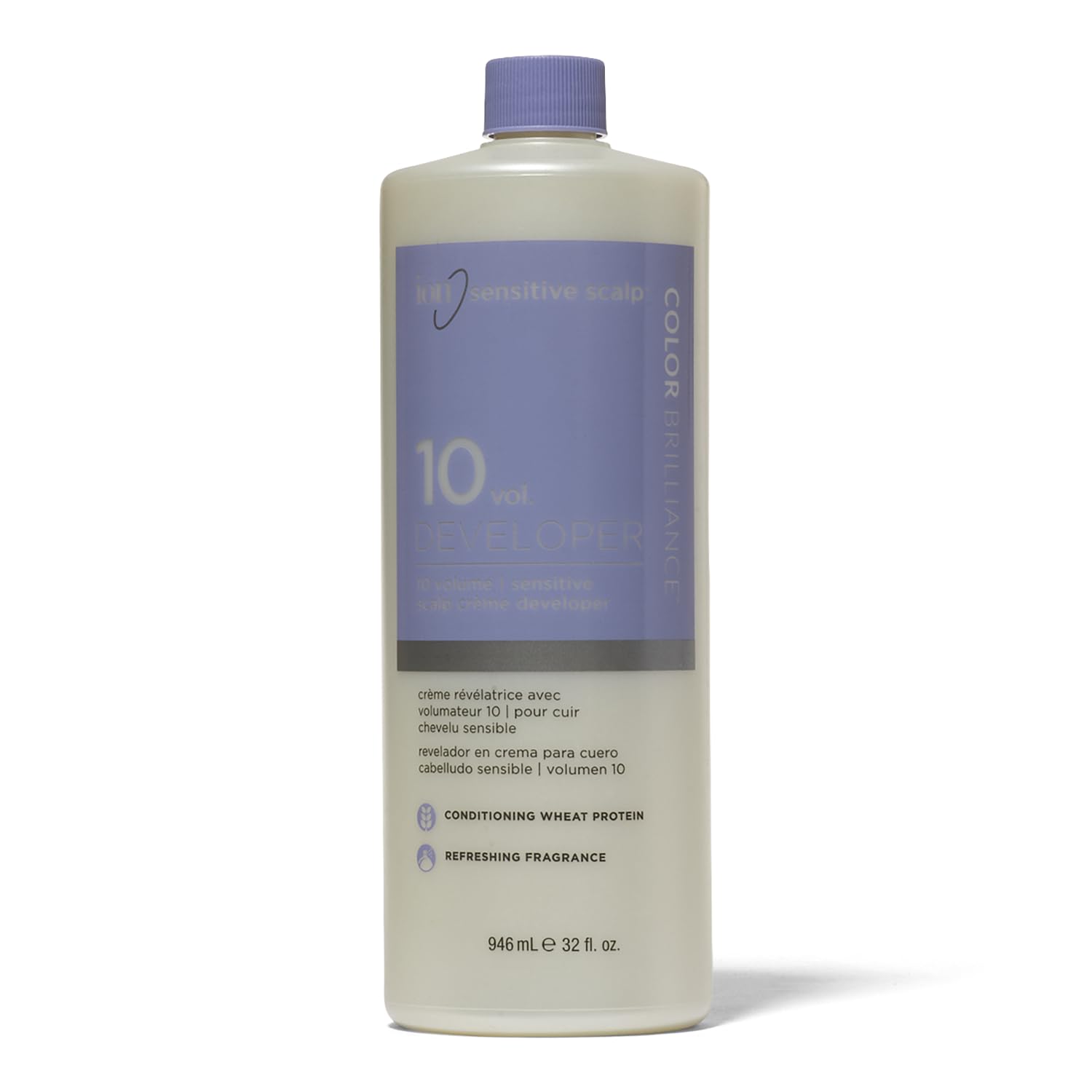 Ion Sensitive Scalp 10 Volume Creme Developer bottle closeup showing gentle formula for sensitive scalps