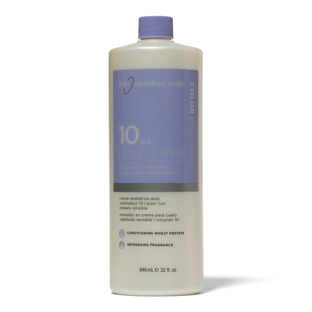 Ion Sensitive Scalp 10 Volume Creme Developer bottle closeup showing gentle formula for sensitive scalps