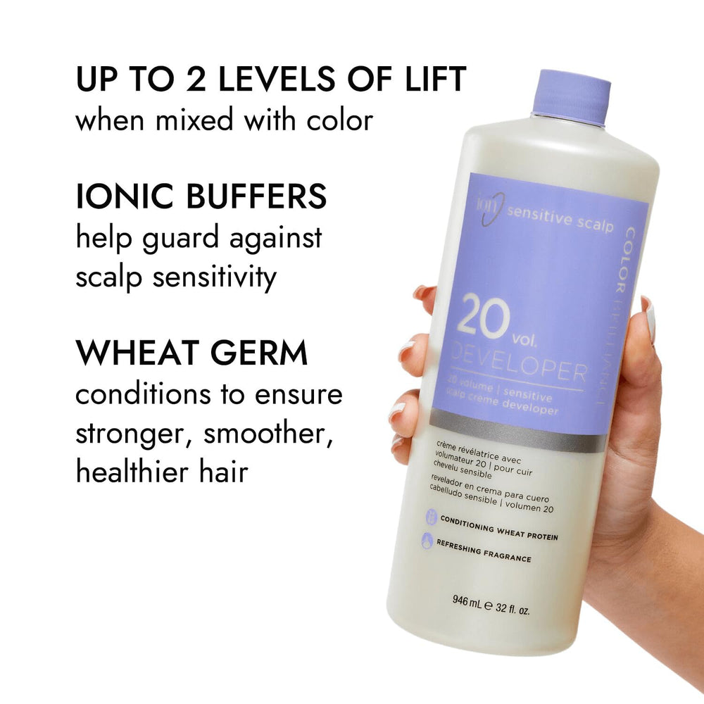 Ion Sensitive Scalp 20 Volume Creme Developer back view showing easy-to-follow usage