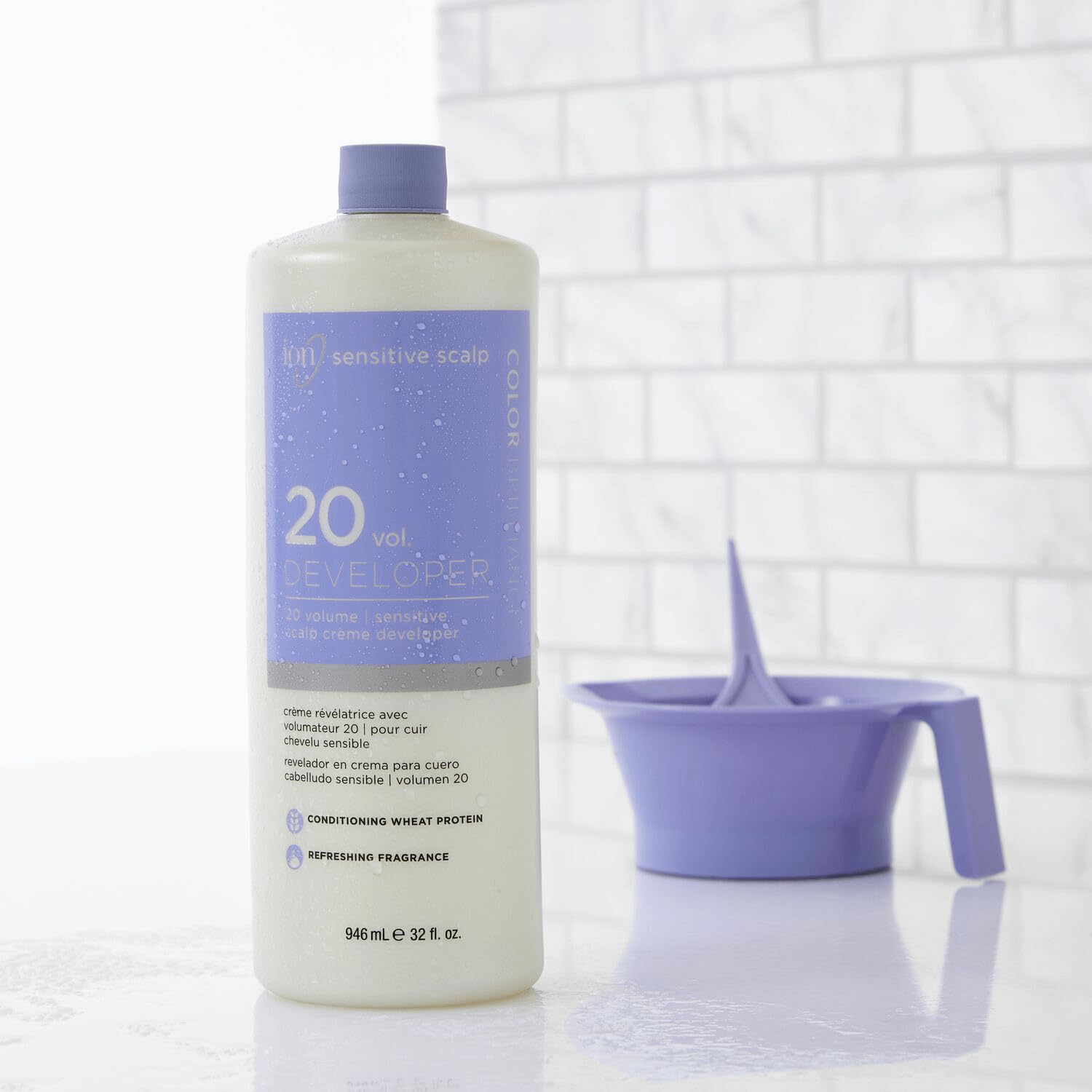 Ion Sensitive Scalp 20 Volume Creme Developer color-processing-scene indicates comfortable, less-irritating experience