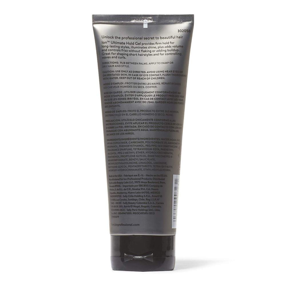 ion Styling Solutions Ultimate Hold Gel hand-application close-up shows defined hold