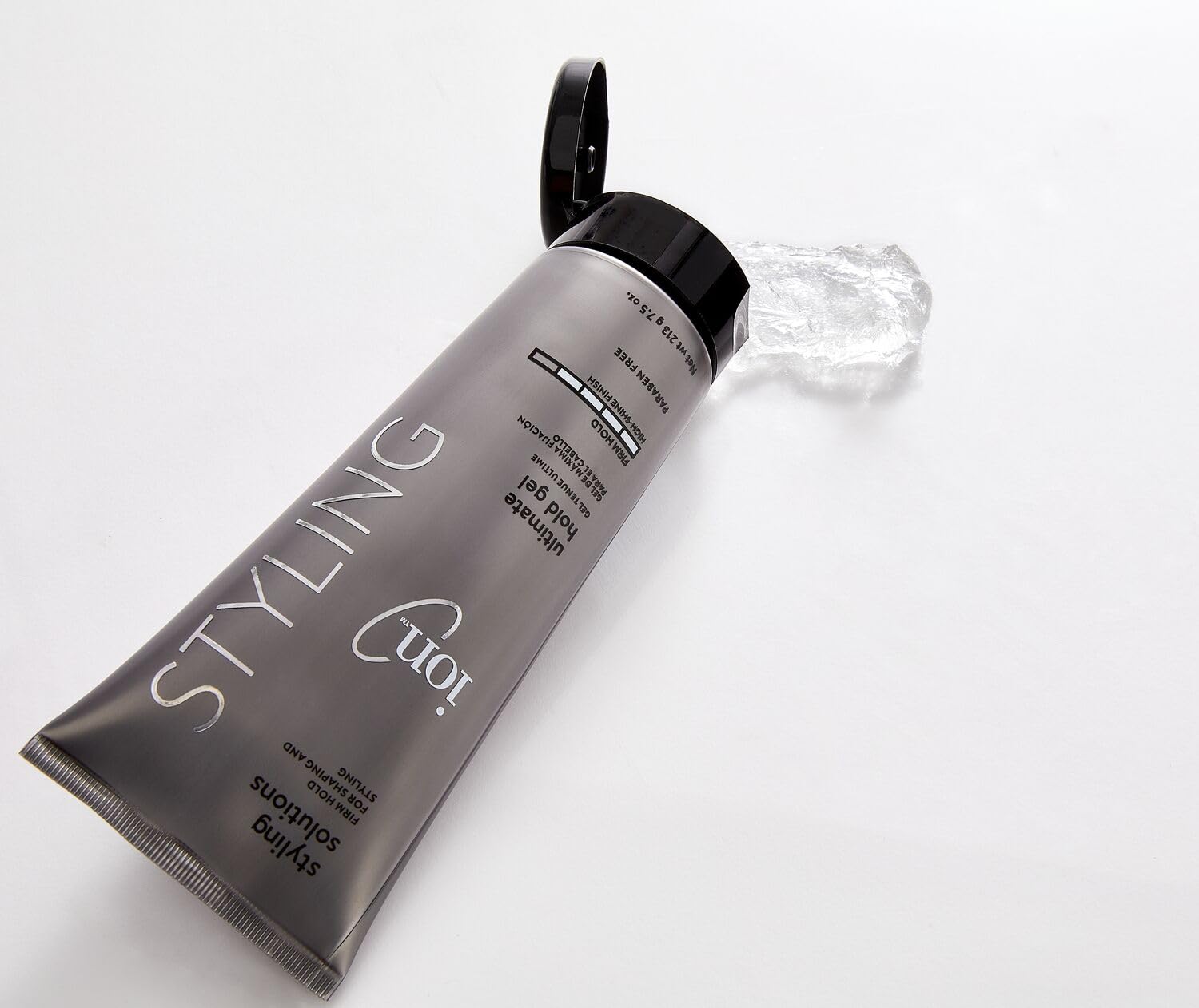 ion Styling Solutions Ultimate Hold Gel demonstrates anti-frizz finish