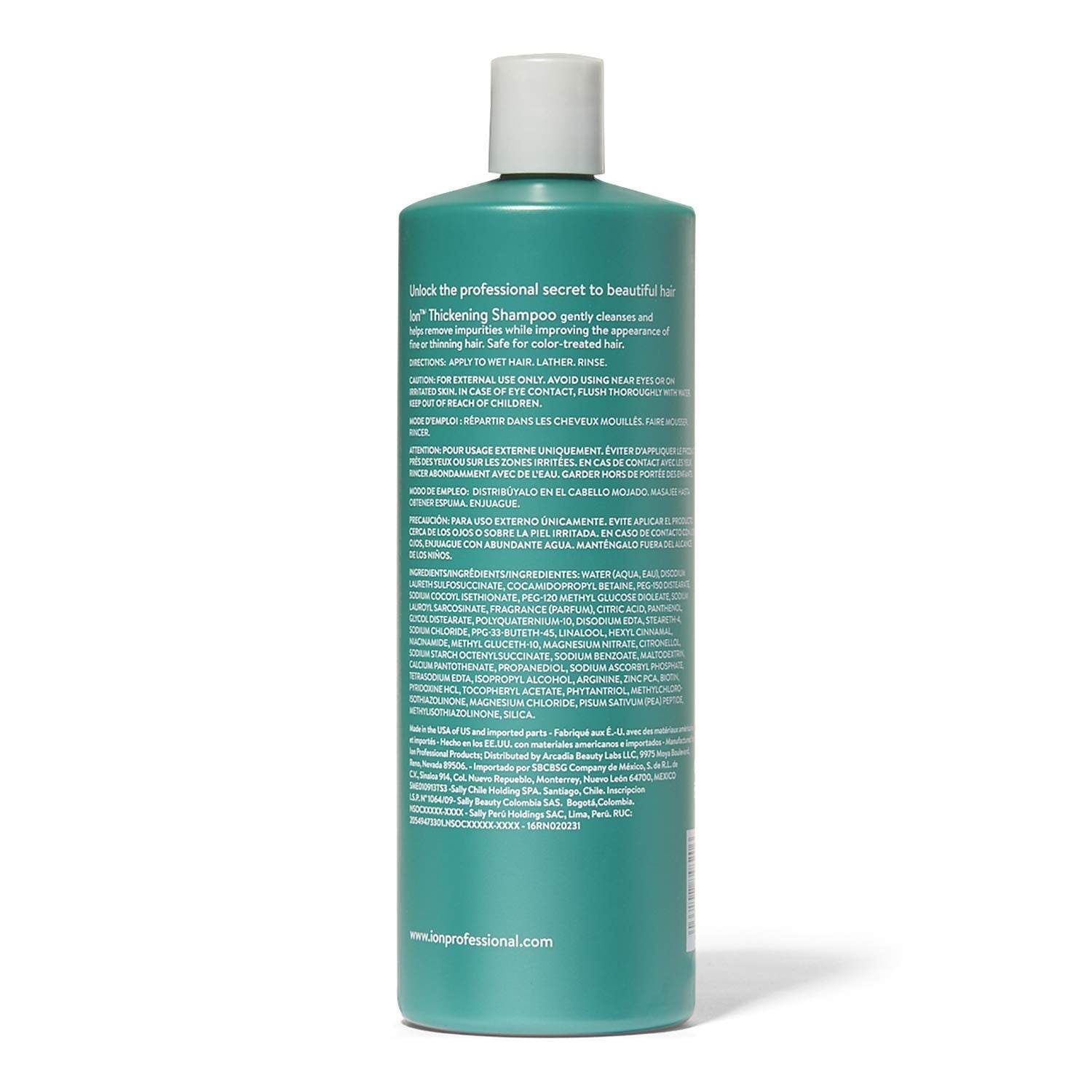 Ion Thickening Shampoo lather on hair, offering color-safe nourishing cleanse