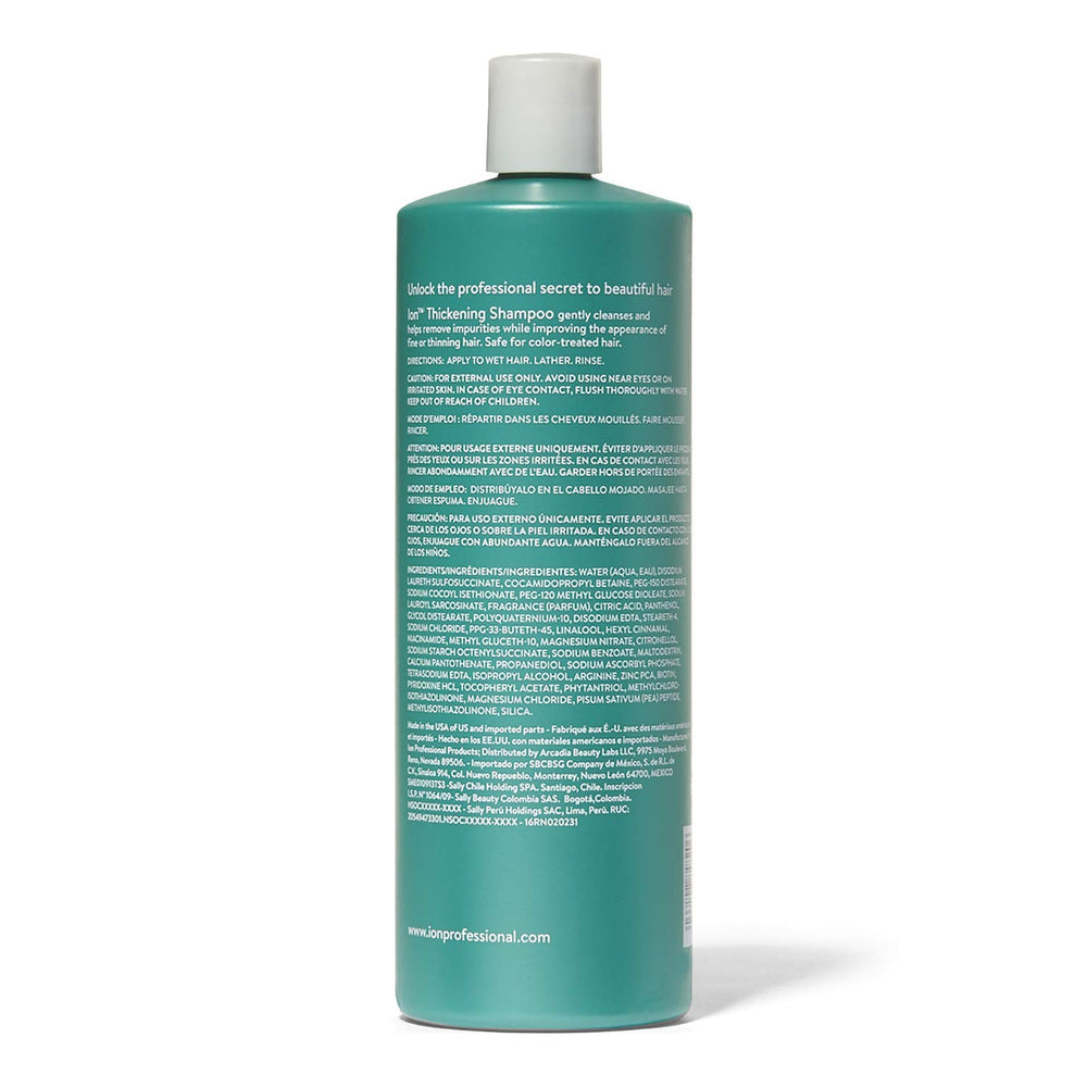Ion Thickening Shampoo lather on hair, offering color-safe nourishing cleanse