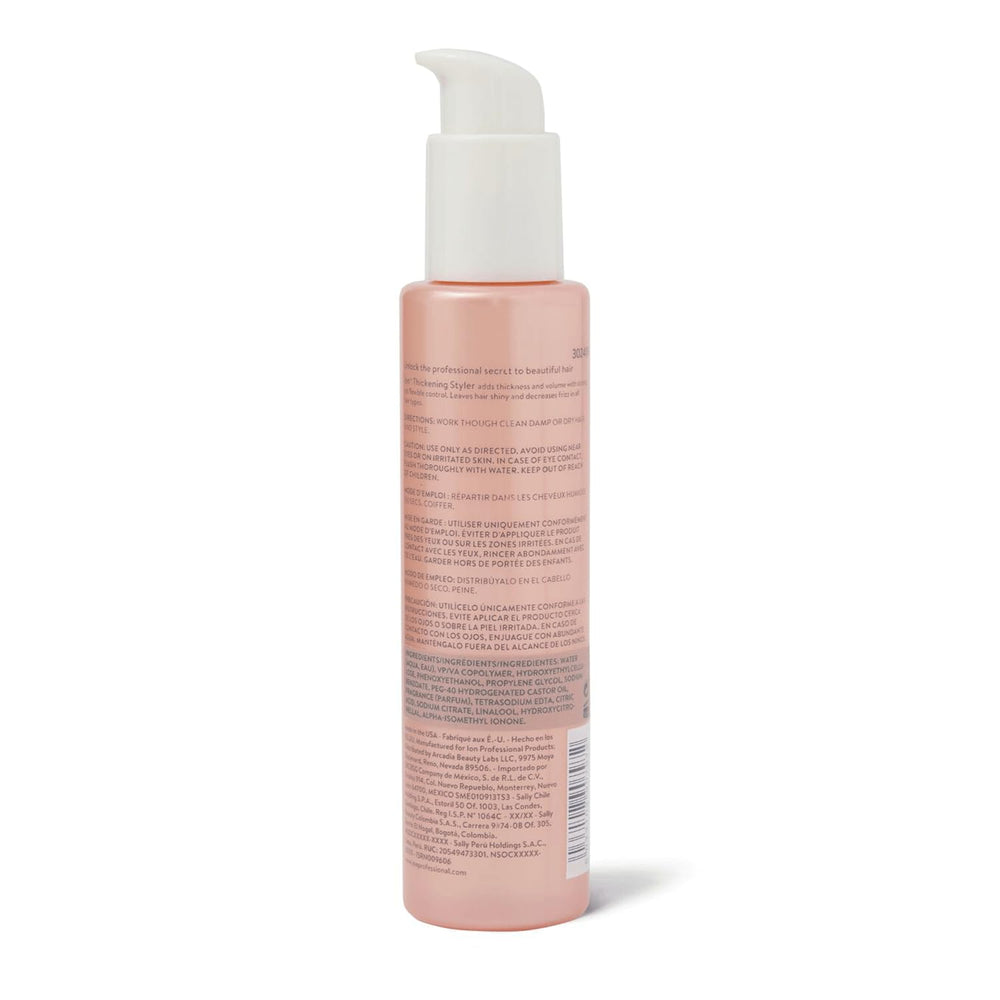 ion Thickening Styler hair-application demonstrates hands-on styling with flexible volume and lift.