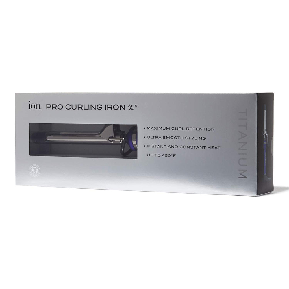 Ion Titanium Pro Curling Iron with 9-foot swivel cord for easy styling.