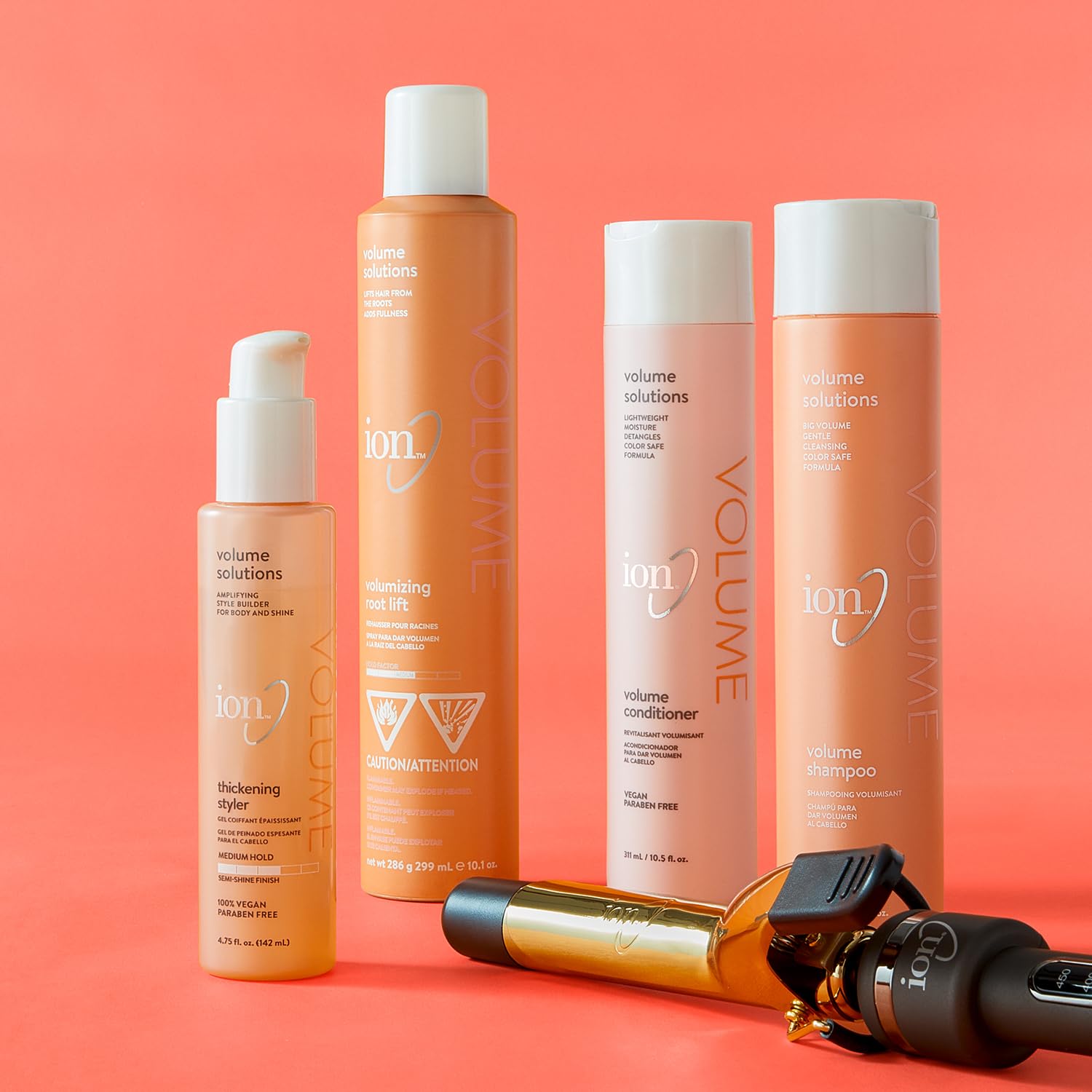 ion Volumizing Root Lift blow-dry styling demonstrates salon-like lift at roots.