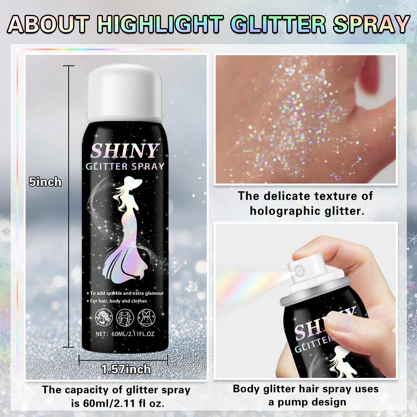 IONSGAKO festival glitter look enhances outfits with multidimensional sparkle.