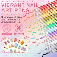 IONSGAKO nail art pens 1mm fine tip enables precise lines on nails