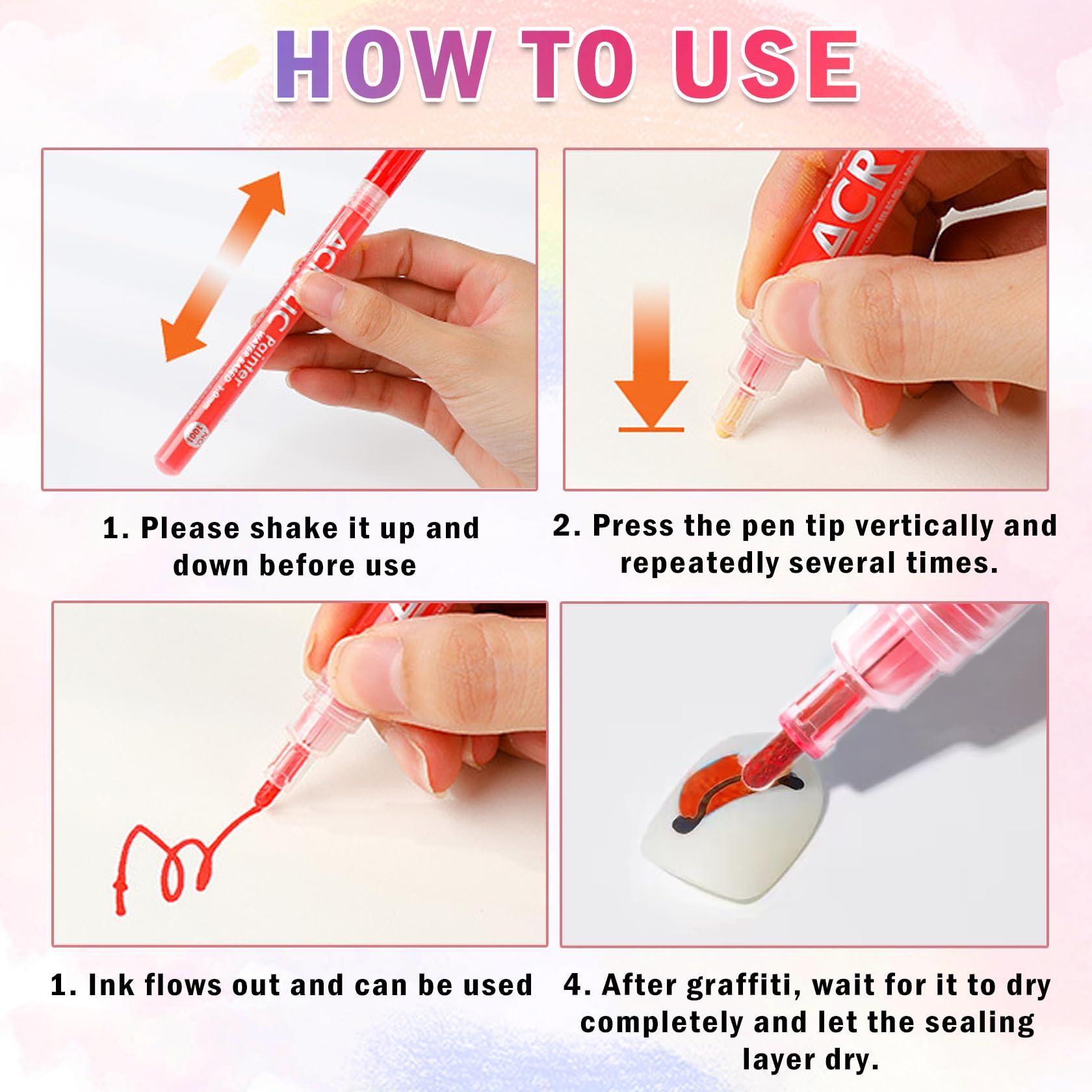 IONSGAKO pen tips and caps showcased to prevent drying between uses.