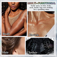 IONSGAKO ultra-fine glitter powder provides radiant shine on skin.